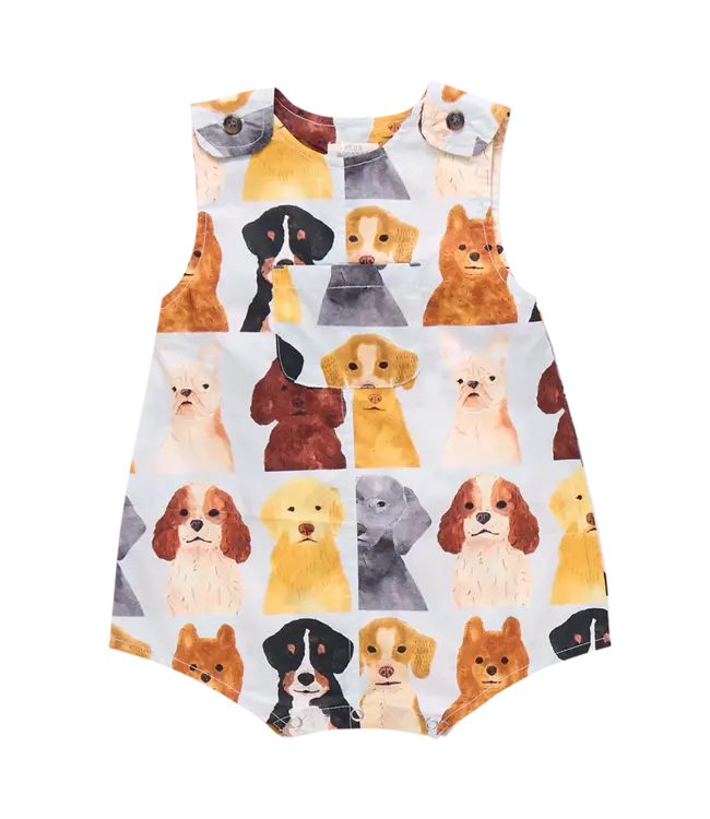 Pink Chicken Noah Jumper - Light Blue Watercolor Dogs