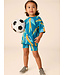 Tea Collection Easy Printed Tee - Blue & Yellow Macaws
