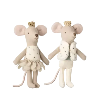 Maileg Royal Twin Mice, Little Sister & Brother in Matchbox