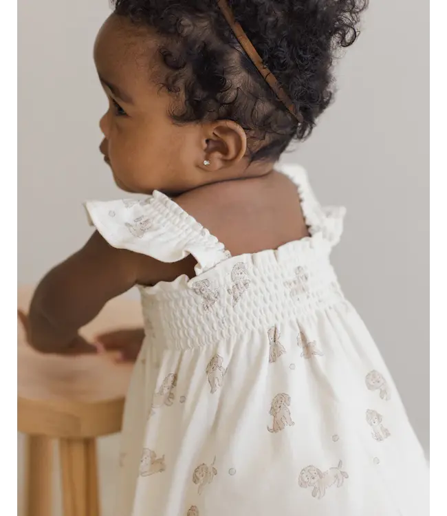 Quincy Mae Smocked Jersey Dress - Puppies