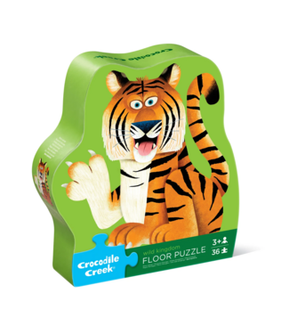 Crocodile Creek Shaped Box Floor Puzzle 36pc  - Wild Kingdom