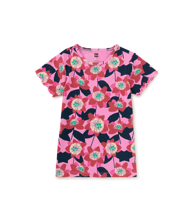 Tea Collection Printed Slim Fit Top - Block Print Passion Flower