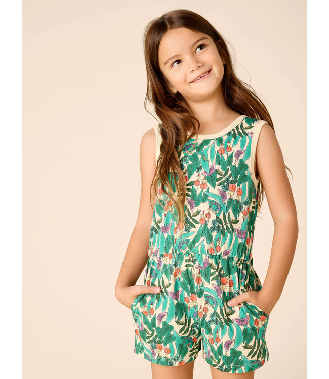 Tea Collection Reversible Wrap Romper - Jungle Botanical