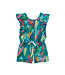 Tea Collection Flutter Sleeve Romper - Tropical Floral Burst