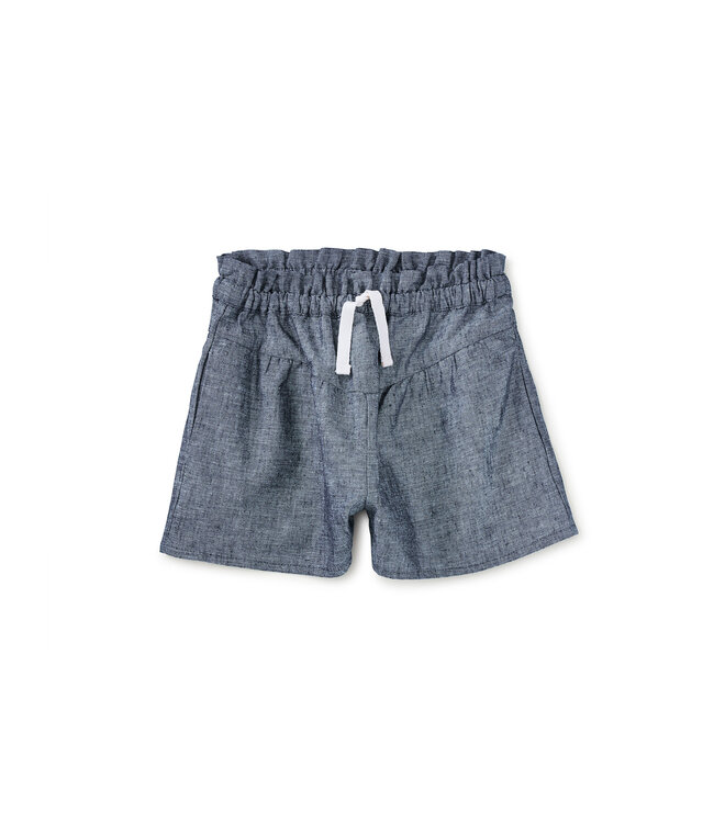 Tea Collection Chambray Flutter Shorts - Indigo