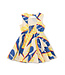 Tea Collection Open Back Twirl Dress - Oversized Tropical Leaf