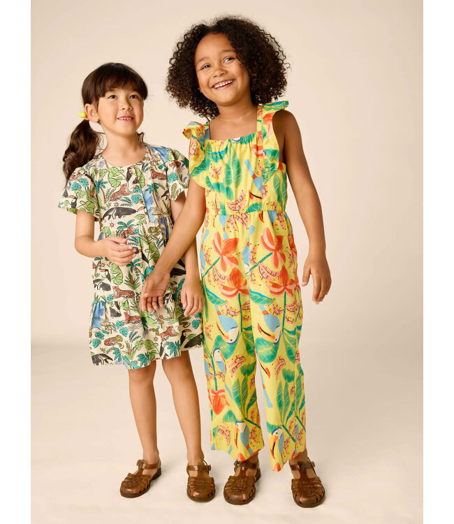 Tea Collection Flutter Strap Jumpsuit - Toucan Banana Tree