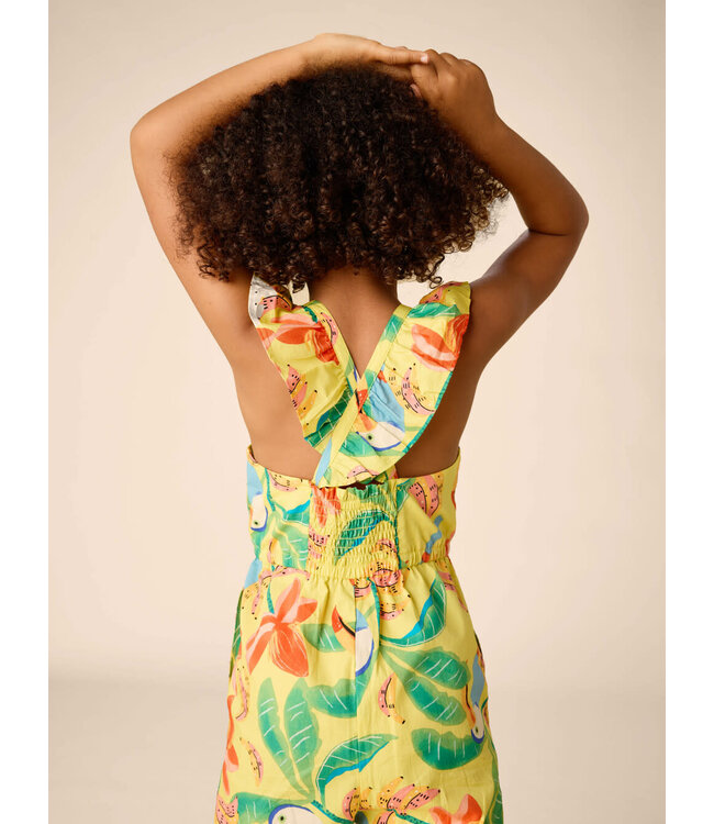 Tea Collection Flutter Strap Jumpsuit - Toucan Banana Tree