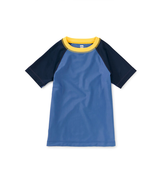 Tea Collection Short Sleeve Rash Guard - Whale Blue