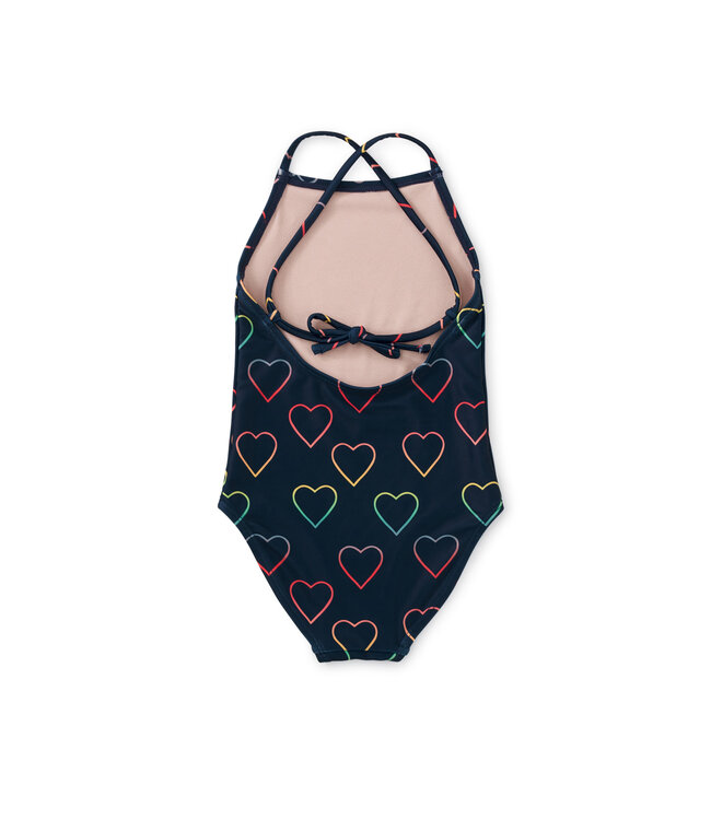 Tea Collection Ombre Hearts Cross Back Bathing Suit