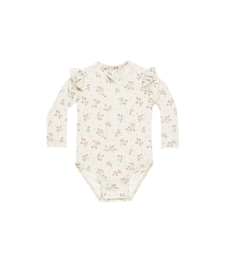 Quincy Mae Byron Rashguard One-Piece - Strawberries
