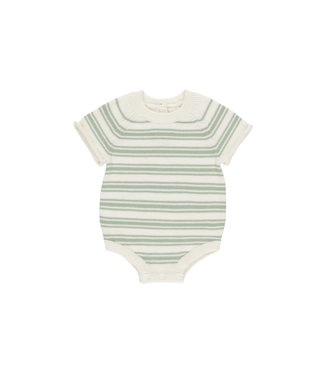 Quincy Mae Rowan Romper - Sage Knit Stripe