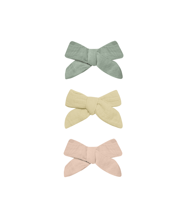 Quincy Mae Bow Clip Set - Sage, Yellow, Melon