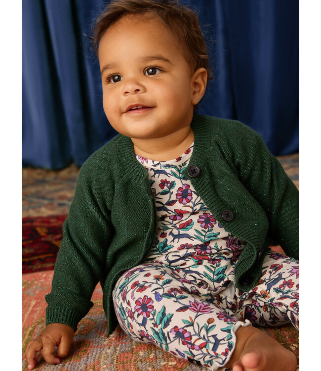 Tea Collection Sparkle Baby Cardigan - Pineneedle