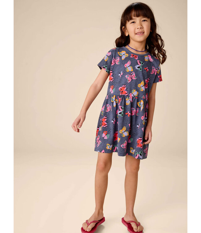 Tea Collection Short Sleeve Twirl Dress - Butterflies