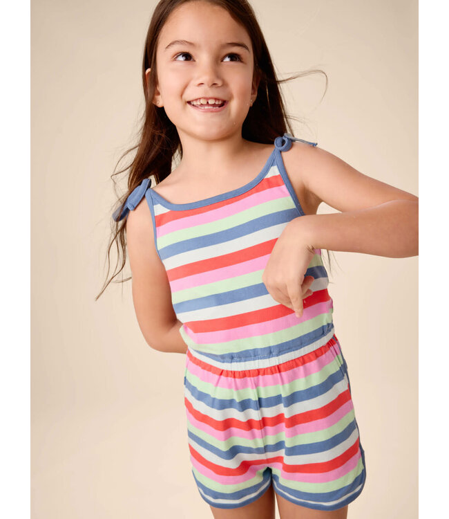 Tea Collection Tie Shoulder Sporty Romper - Scarlet