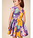 Tea Collection Button Back Skirted Dress - Large Tropical Floral