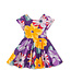 Tea Collection Button Back Skirted Dress - Large Tropical Floral