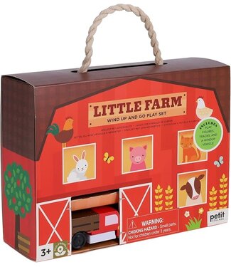 Petit Collage Little Farm Wind Up + Go Playset