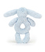 Jellycat Bashful Blue Bunny Ring Rattle