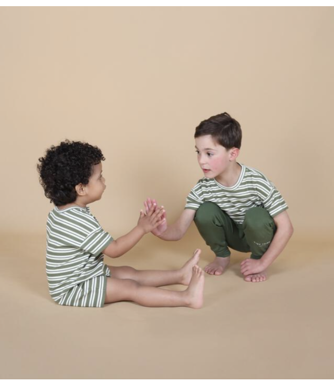 Tiny Tribe Forest Stripe Waffle Relaxed Romper