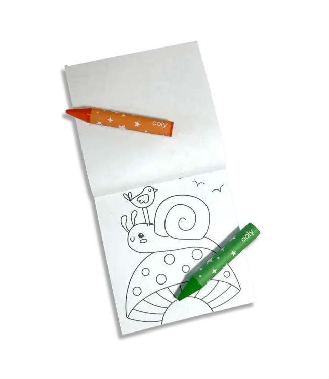 Ooly Carry Along Crayon & Coloring Book Kit -Garden Pals