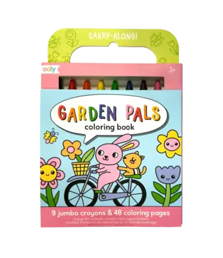 Ooly Carry Along Crayon & Coloring Book Kit -Garden Pals