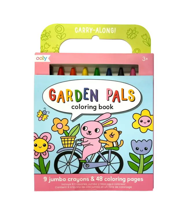Ooly Carry Along Crayon & Coloring Book Kit -Garden Pals