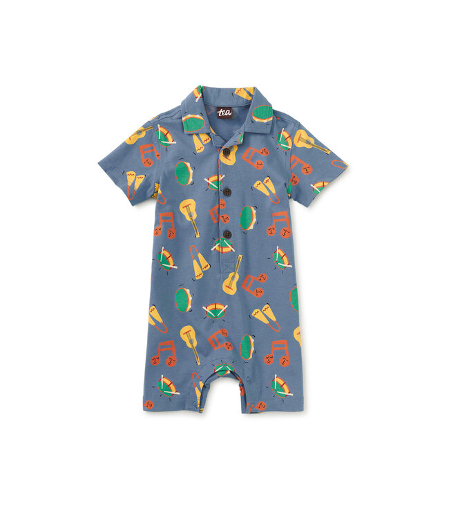 Tea Collection Camp Collar Romper - Bateria Instruments