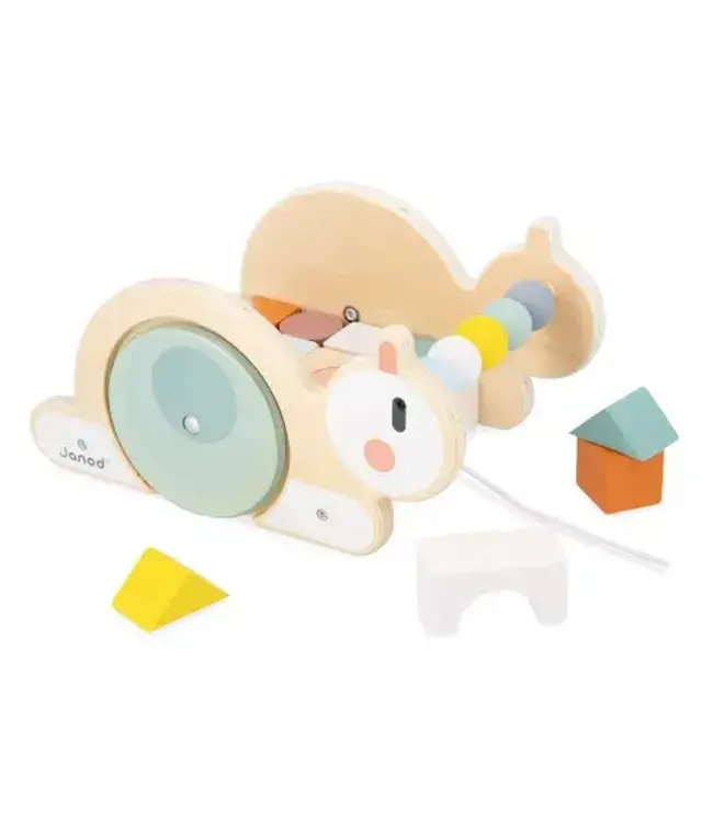 JuraToys (Janod) Pull Along Snail Cube Trolley - Sweet Cocoon