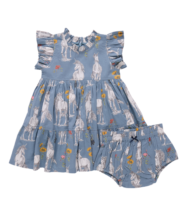 Pink Chicken Baby Jennifer Dress Set - Unicorn Field
