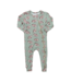 Pink Chicken Baby Bamboo Romper - Green Flying Footballs