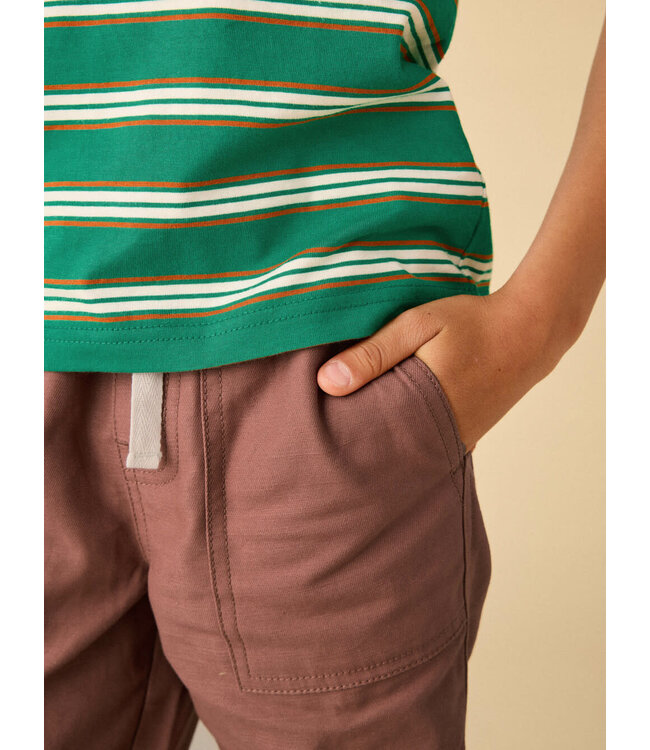 Tea Collection Game On Reverse Twill Joggers - Russet