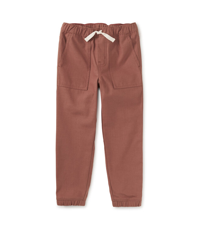 Tea Collection Game On Reverse Twill Joggers - Russet