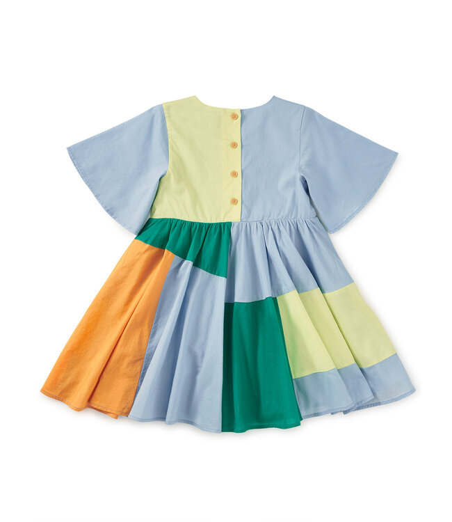 Tea Collection Patchwork Dress -Scenic Blue