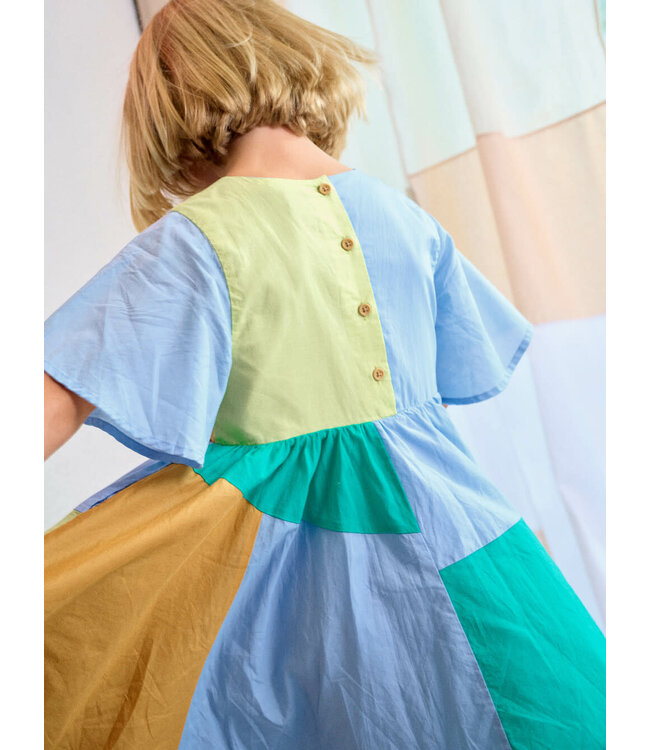 Tea Collection Patchwork Dress -Scenic Blue