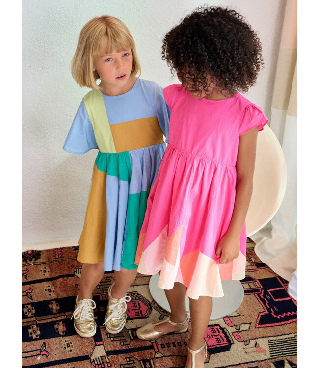 Tea Collection Patchwork Dress -Scenic Blue