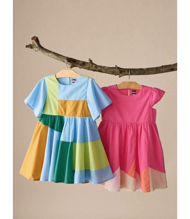 Tea Collection Cap Sleeve Jogakbo Dress - Astible Pink