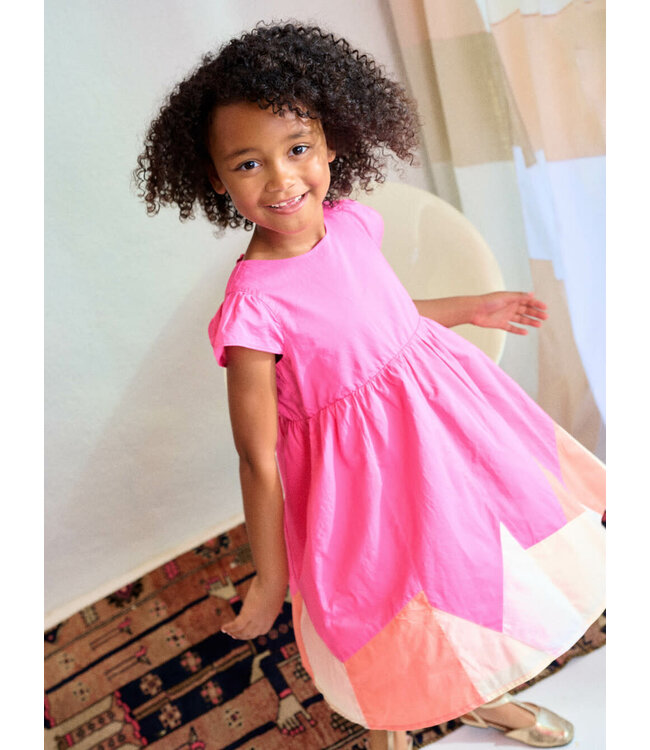 Tea Collection Cap Sleeve Jogakbo Dress - Astible Pink