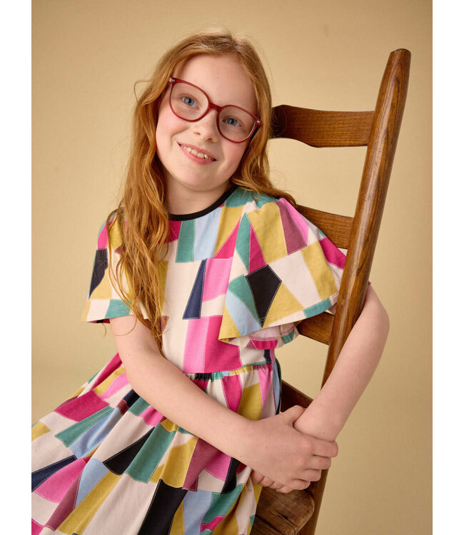 Tea Collection Butterfly Sleeve Dress - Pojagi Patchwork