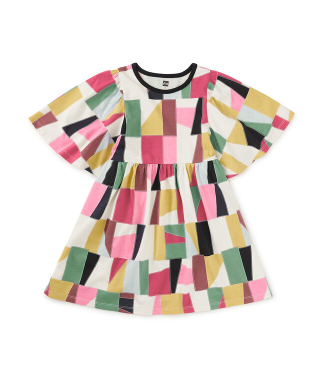 Tea Collection Butterfly Sleeve Dress - Pojagi Patchwork