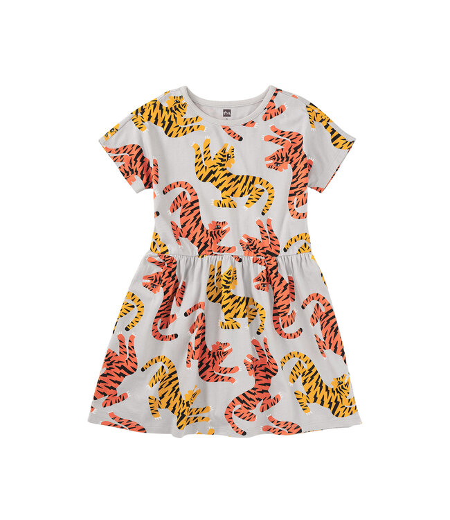 Tea Collection Short Sleeve Twirl Dress - Lightning Tiger