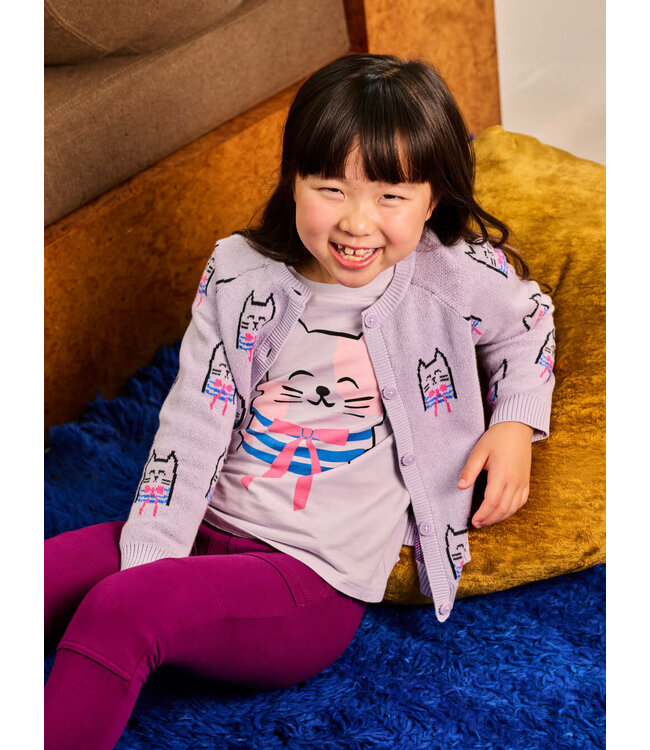 Tea Collection Iconic Cardigan - Bowtie Cats