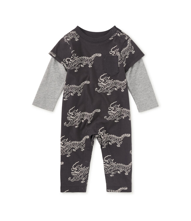 Tea Collection Layered Button Up  Baby Romper