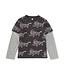 Tea Collection Printed Layered Sleeve Tee - Korean Pottery Dragon