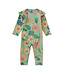 Tea Collection Ruffle Shoulder Baby Romper - Chalk Water Lillies