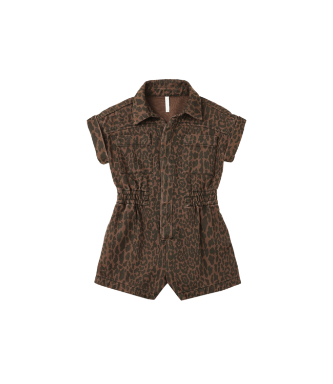 Rylee & Cru Utility Romper - Leopard