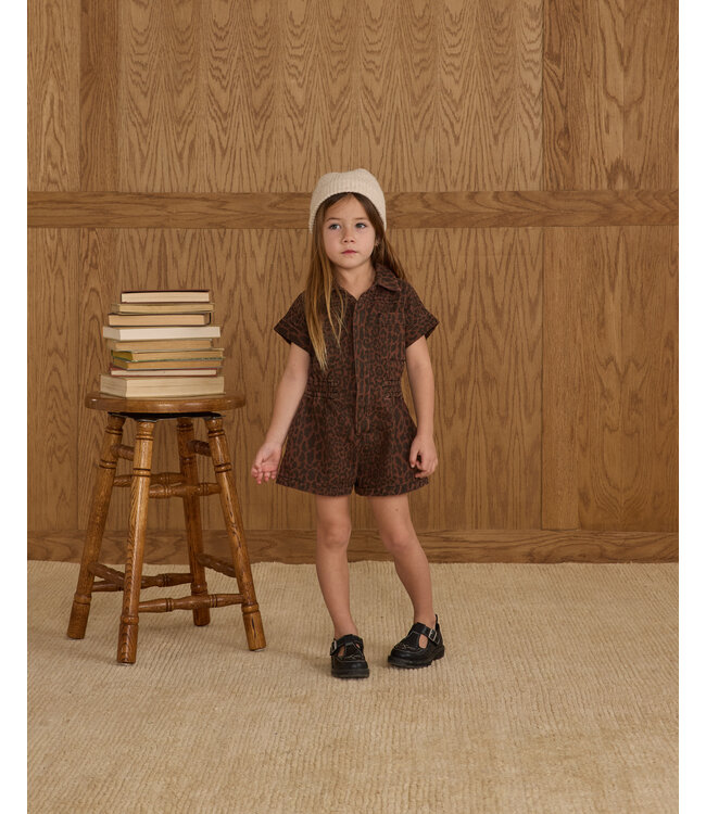 Rylee & Cru Utility Romper - Leopard