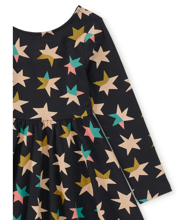 Tea Collection Printed Ballet Dress - Metallic Colorblock Stars