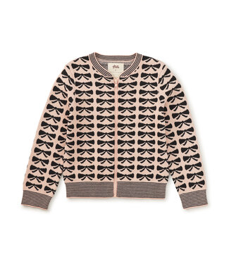 Tea Collection Zip Up Bow Cardigan
